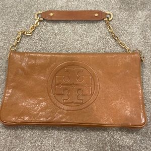 Tory Burch Camel Clutch with Strap
